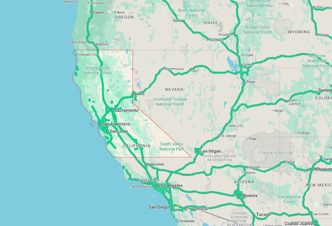 Map of western United States